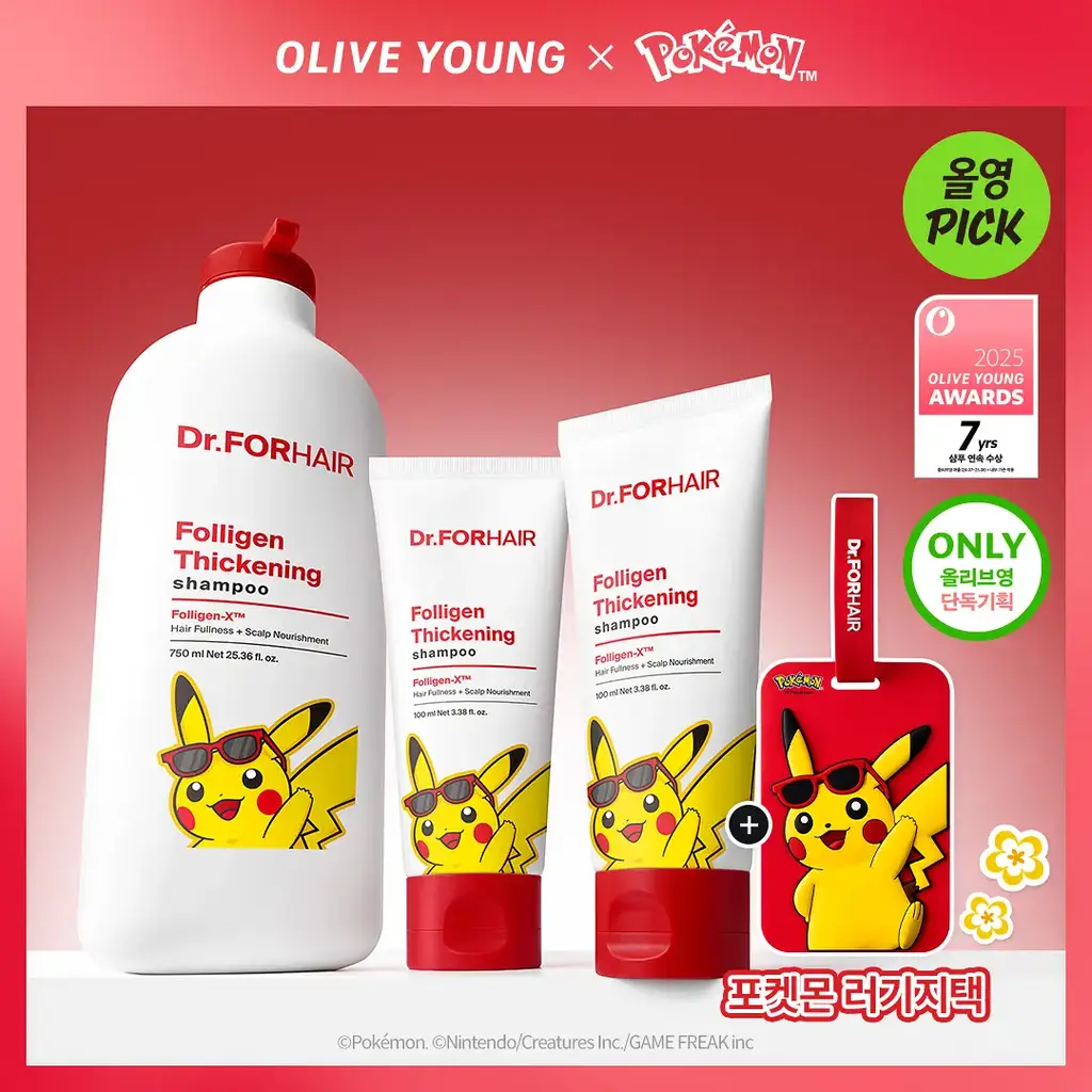[포켓몬 에디션] 닥터포헤어 폴리젠 씨크닝 샴푸 750ml 기획 (+100ml*2ea) 탈모 볼륨 샴푸